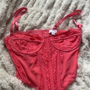 La Hearts Pink Lace Bandeau with Underwire